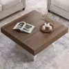 Coffee Table, Square Coffee Table with RGB LED Light, Wood Low Coffee Table for Living Room, Center Table for Living Room 5