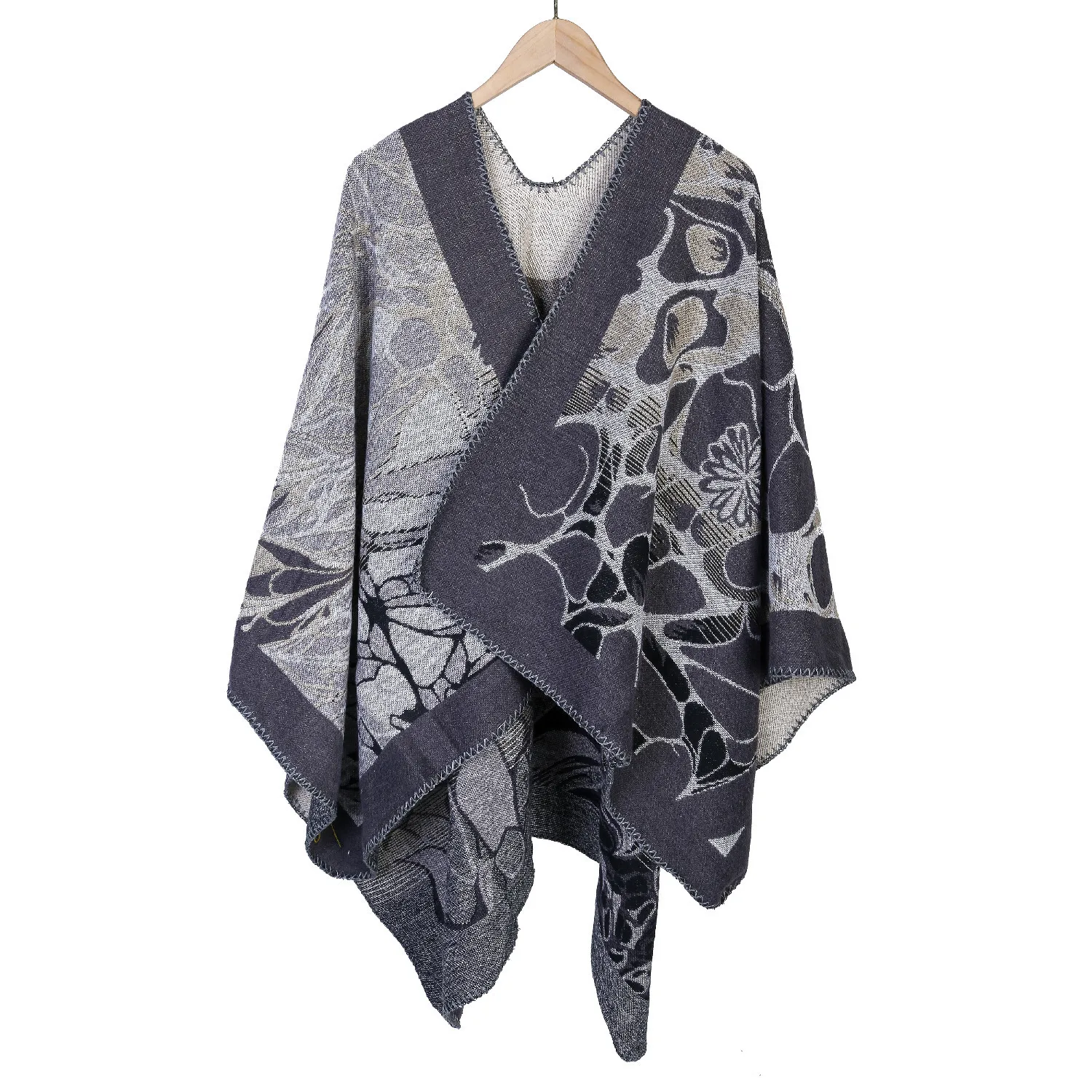 European and American Street Flower Pattern Fashion Warm Imitation Cashmere Shawl