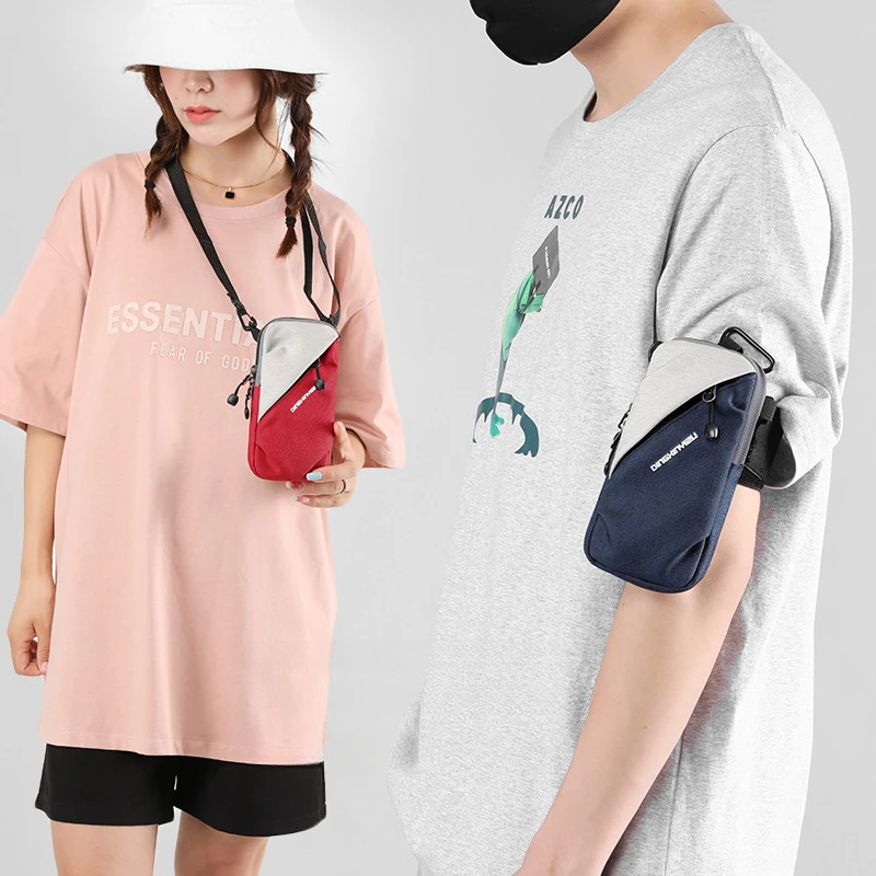 Shoulder Bags Unisex Mini Purses and Handbag Outdoor Riding Running Portable Multifunctional Zipper Nylon Storage Bag All-match