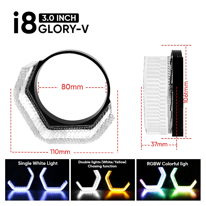 รูปสินค้า ไฟวงแหวน LED 5D สำหรับรถยนต์ ควบคุมผ่านแอปพลิเคชัน