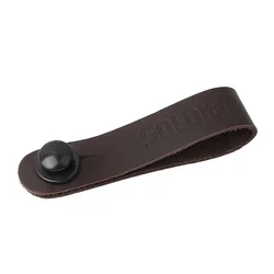 Premium Grain Leather Guitar Strap with Secure Neck Tie and Locking System (Matt Brown)
