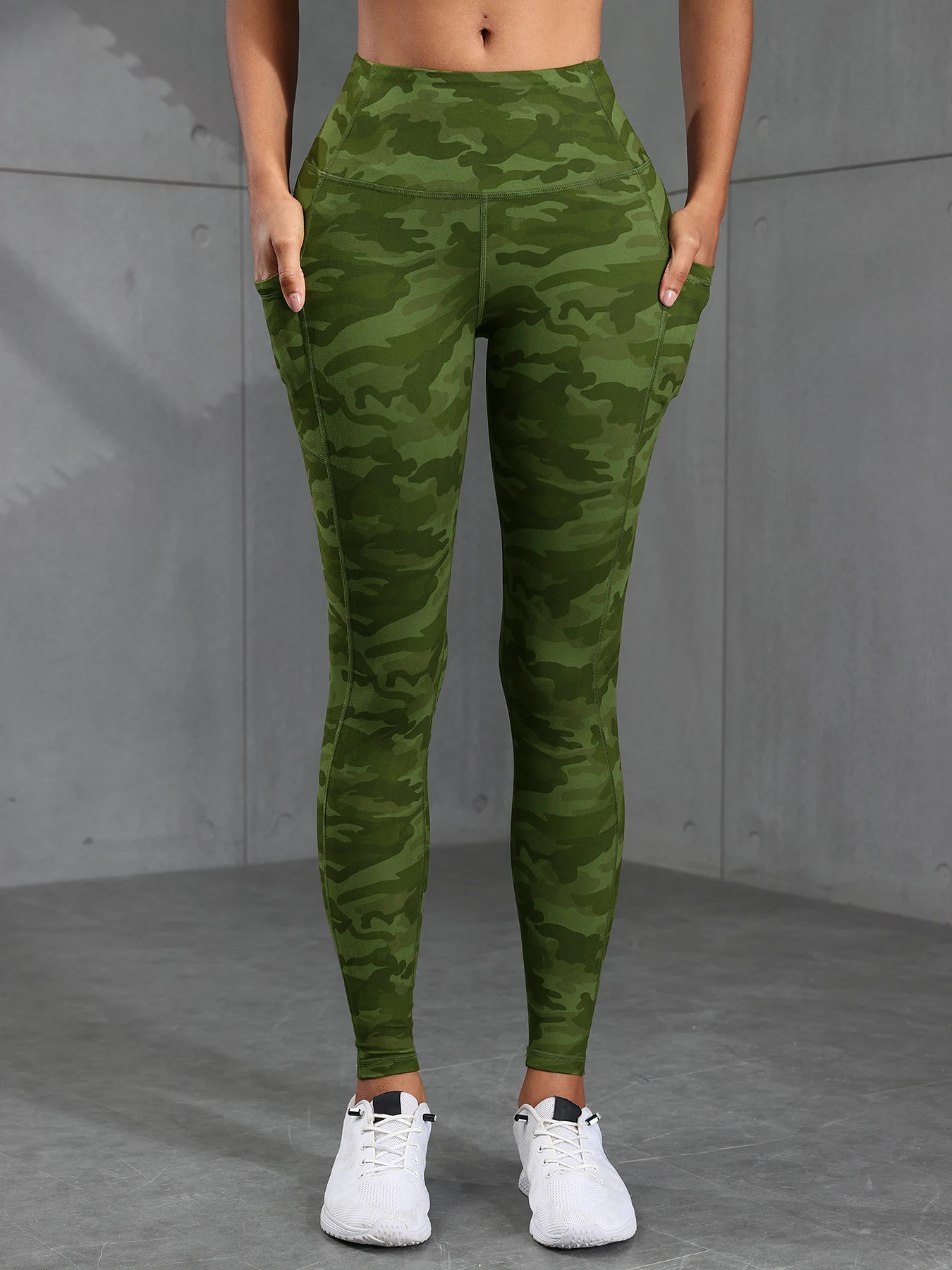 NORMOV Camouflage Gym Leggings Women Casual Skinny Stretch High Waist Leggings Women Exercise Pockets