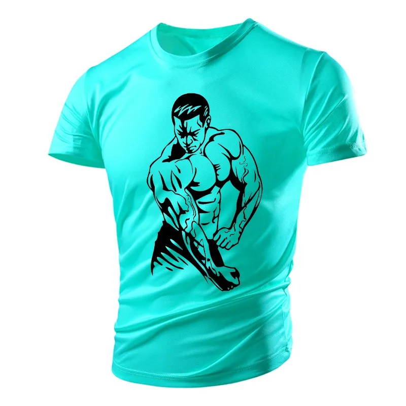 Gym Sports Men's T-shirt Muscle Pattern Running Quick-drying Short-sleeved 3d print t shirt