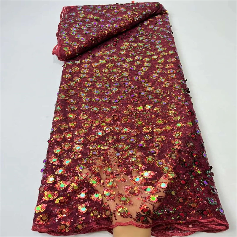 

Luxury African Tulle Laces Fabric With Sequins 2023 High Quality Nigerian Tulle Net Laces Fabrics For Wedding Dresses Sew HX1807