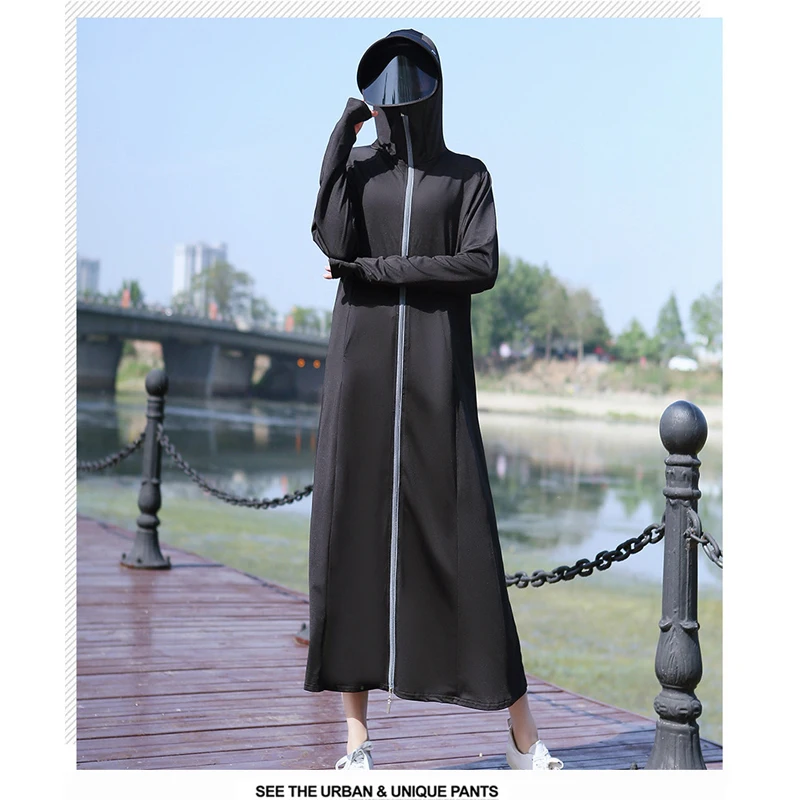 Long Sleeve Hoody Summer Women Whole Body UV Protection UPF50+ Quick Dry Jacket Clothing Hooded Jacket Beach Sweatshirt