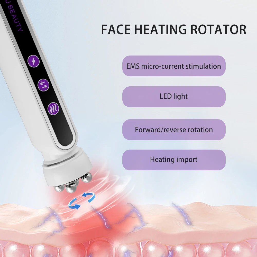RF Facial Massage Roller EMS Face Lifting Machine Microcurrent Skin Tightening Face V-line Beauty Device Eye Roller Skin Care 3