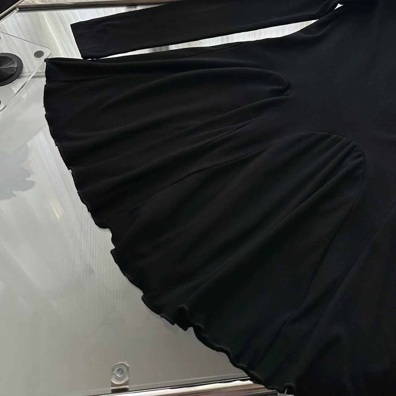 Otoño Nuevos Vestidos Mini Sólidos Para Mujer Cuello Alto Manga Larga Volantes Acampanados Casual Moda Coreana Ropa Femenina Vestidos Para Mujer