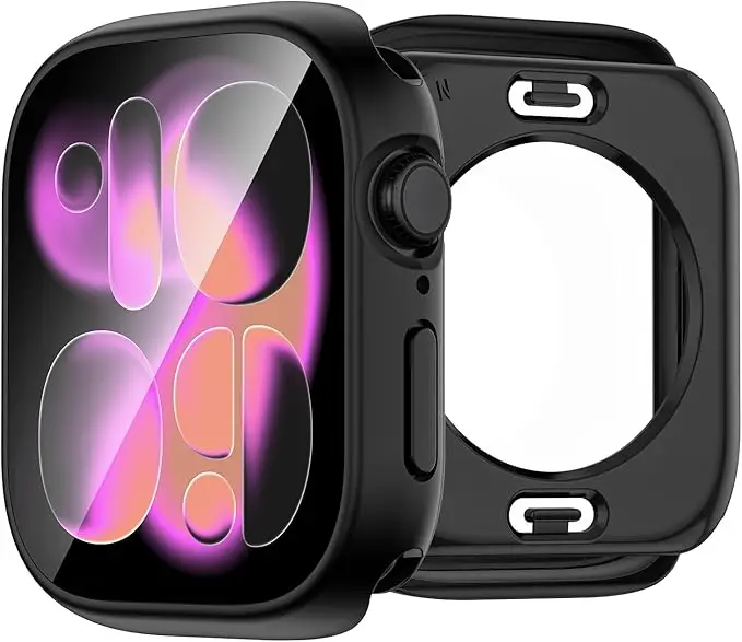Universal 3-in-1 Waterproof Smartwatch Protective Case with 360° Coverage and PC Bumper