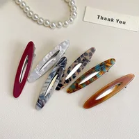 2pcs/set Acetate Hair Clips for Women Girls Fashion Hollowed Oval Geometric Barrettes Side Pins Hairpin Women Hair Accessories 5