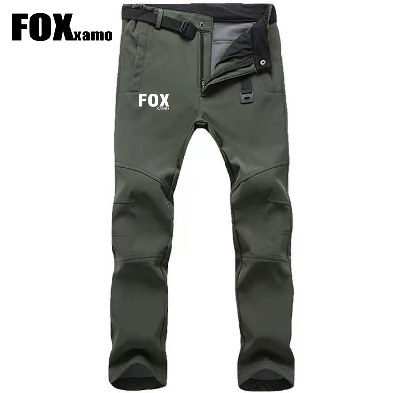 Fox xamo Winter Cycling Men Trousers Soft Shell Fleece Thermal Autumn Thick Stretch Waterproof