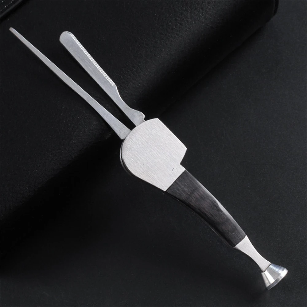 Smoking Pipe Needle Scraper Pressure Stick 3 in 1 Wood&Alloy Tobacco Pipe Cleaning Tool Smoking Accessories Wholesale Retail