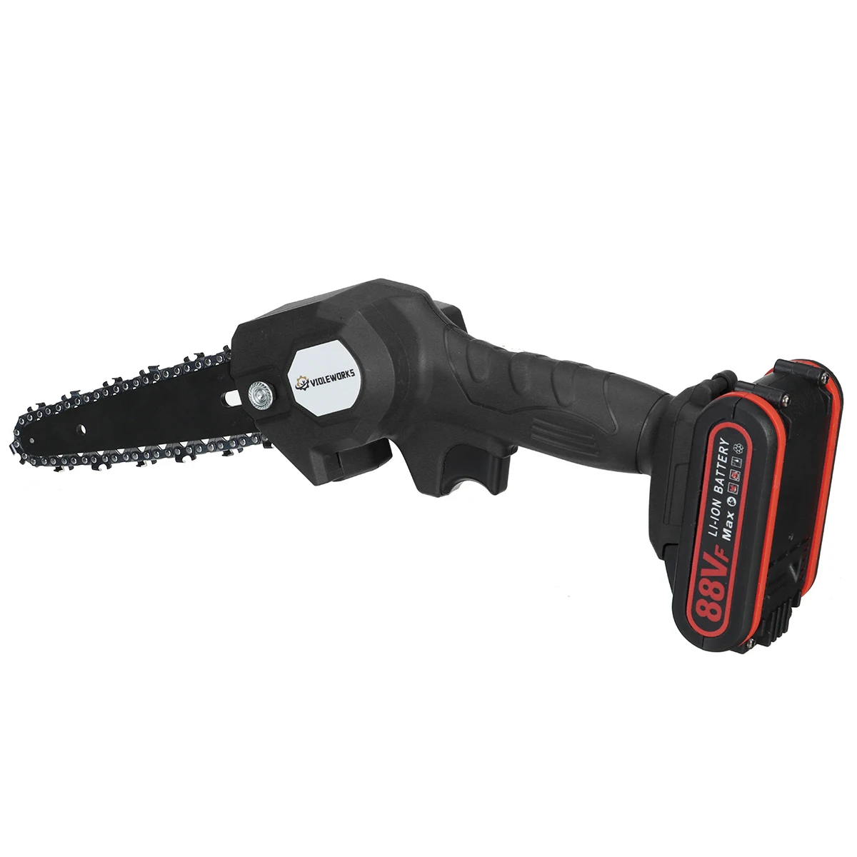 6 Inch 88VF Electric Saw Cordless Chainsaw Li-ion Battery Woodworking Pruning Tool 20V 1200W Rechargeable One-handed Saw EU Plug