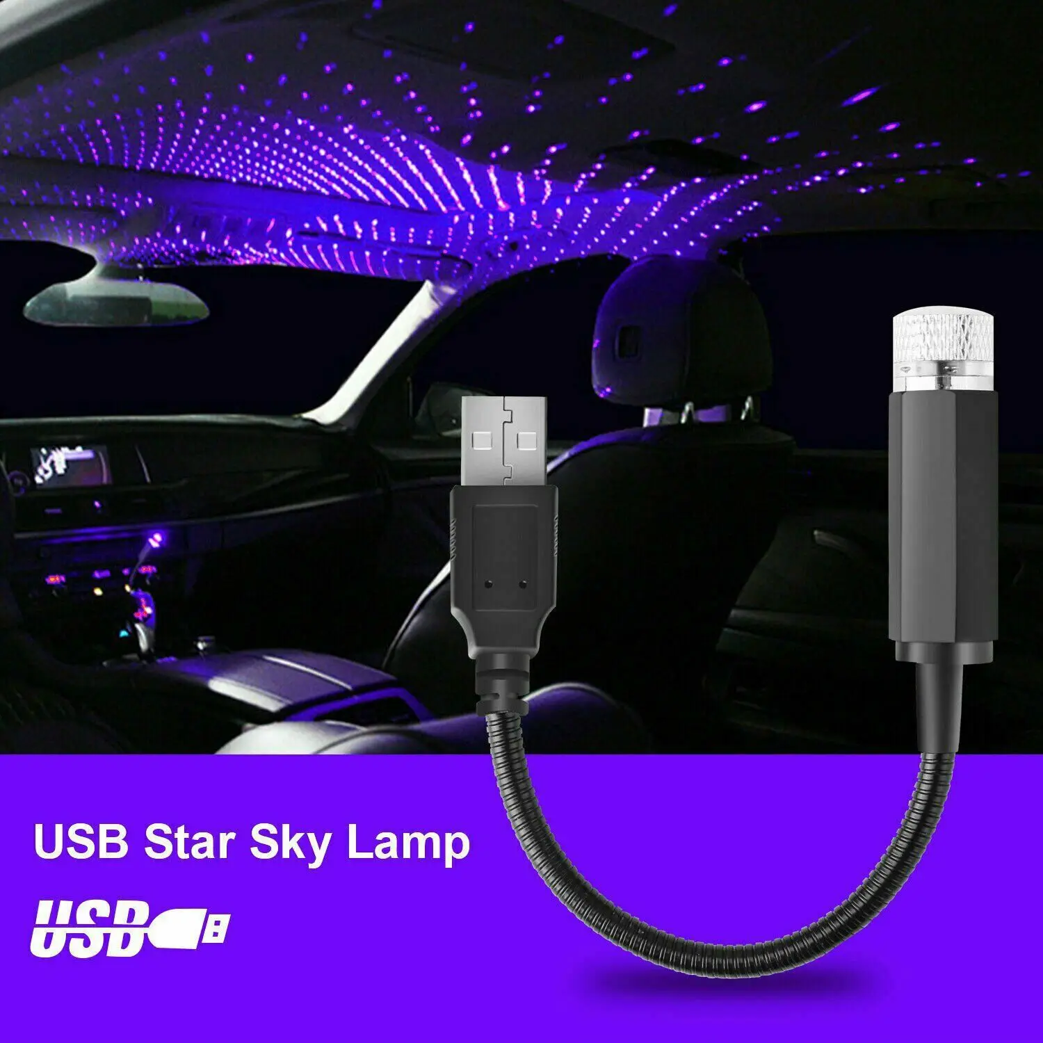 

Светодиодный ночник на крышу автомобиля, декоративная лампа с USB-зарядкой, настраиваемая, для потолочного украшения комнат