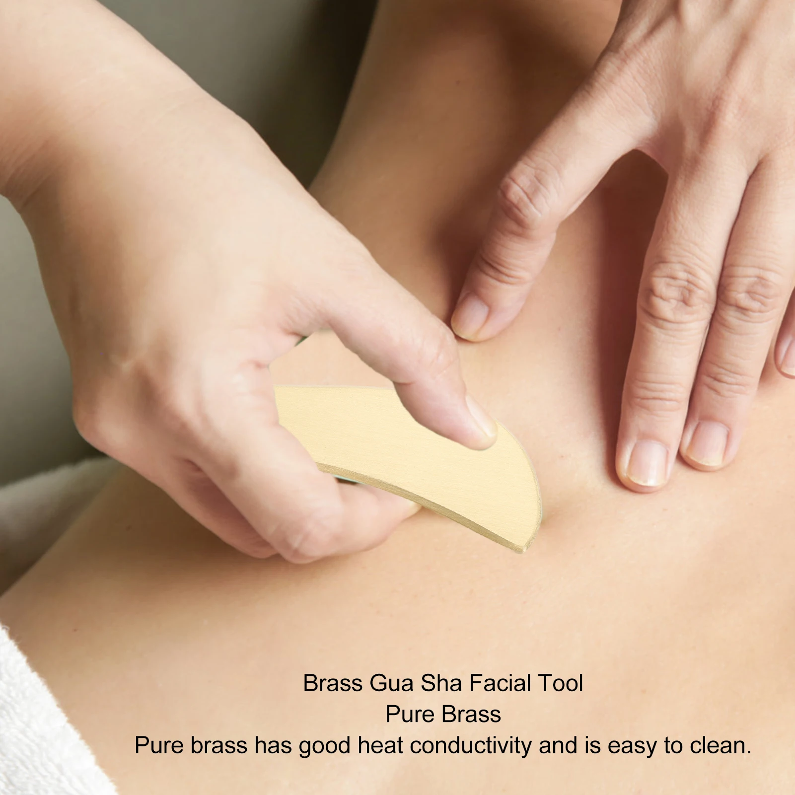 Brass Gua Sha Facial Tool Scraping Board Gua Sha Scraping Massage Tool for Face Shoulder Neck Brass Facial Instrument