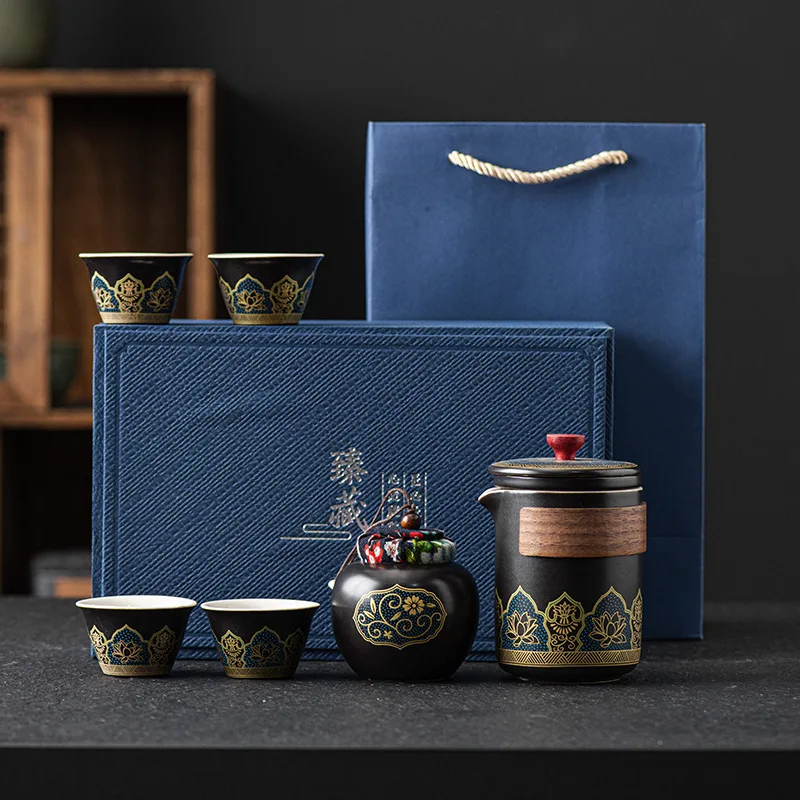 

Travel Tea Set Outdoor Kung Fu Tea Set Tea Pot Portable Quick Cup Business Gift Gift
