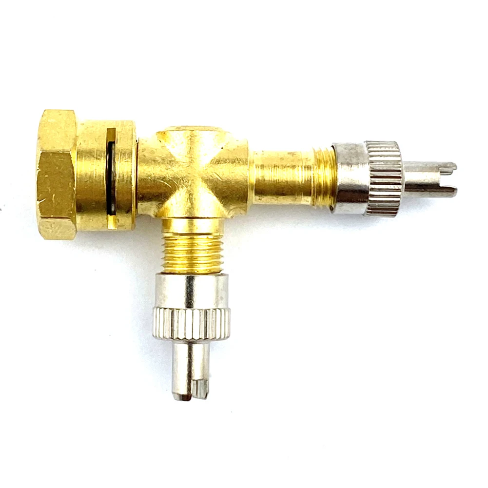 3way Tpms Valve Tee Adapter Debugging Tyre Bleed Valves Pure Copper