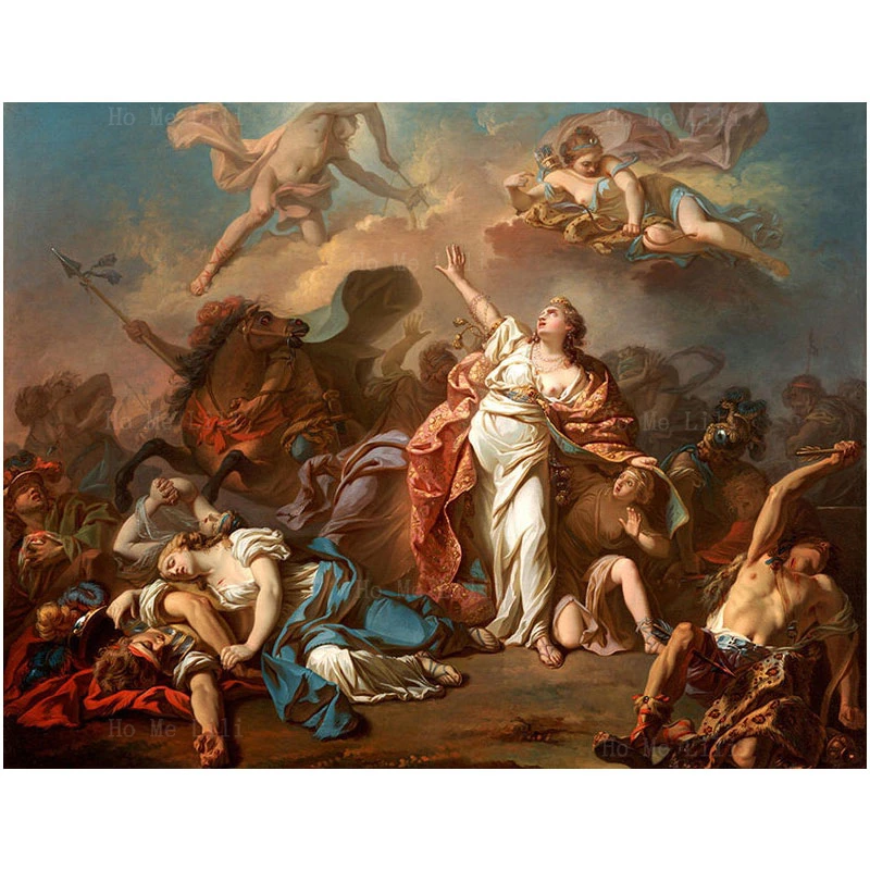 Distillazione Di Oberon E Titania L'Apollo Con Diana Che Attacca I Bambini Di Niobe Su Tela Wall Art For Living Room Decor
