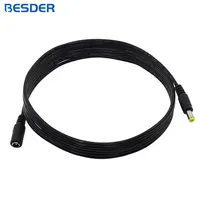 BESDER Standard DC12V Power Extension Cable 3 Meter/ 10FT Jack Socket 5.5mm x 2.1mm Male Plug Extension Cord For 12V CCTV Camera 1