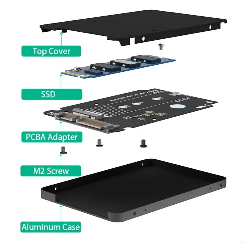 N3UD Key NVME to Sata Adapters SATA To NVME Converters Reader Card Converters 2.5inch Hard Drive,Support SATA3.0
