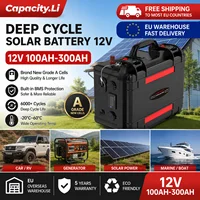 Batterie Lifepo4 12v 100ah 120Ah 200Ah 300Ah 6000+ cycles, batterie rechargeable avec BMS intégré et Bluetooth pour solaire, camping-car, sondeur de poissons 3