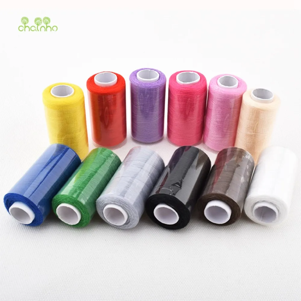 Chainho,Polyester Sewing Thread,Multi Color,12 Spools/Set,350 Meters/Spools,High Quality,Suitable For Needlework & Machine,25X2