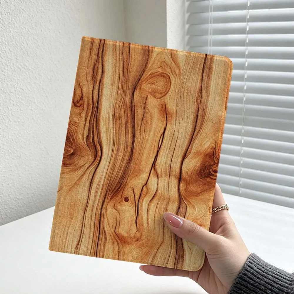 Natural Wood Grain Pattern Soft Tablet Case Cover