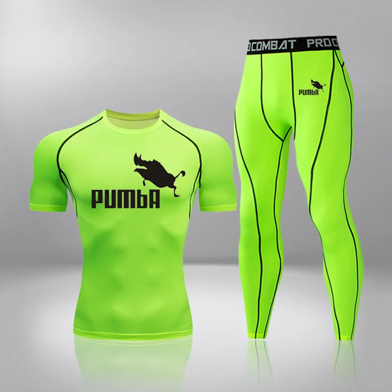 

Men's Compression Sportswear Suits Gym Jogging Tights Training Clothes Workout Sports Set Running Rashguard Tracksuit For Men