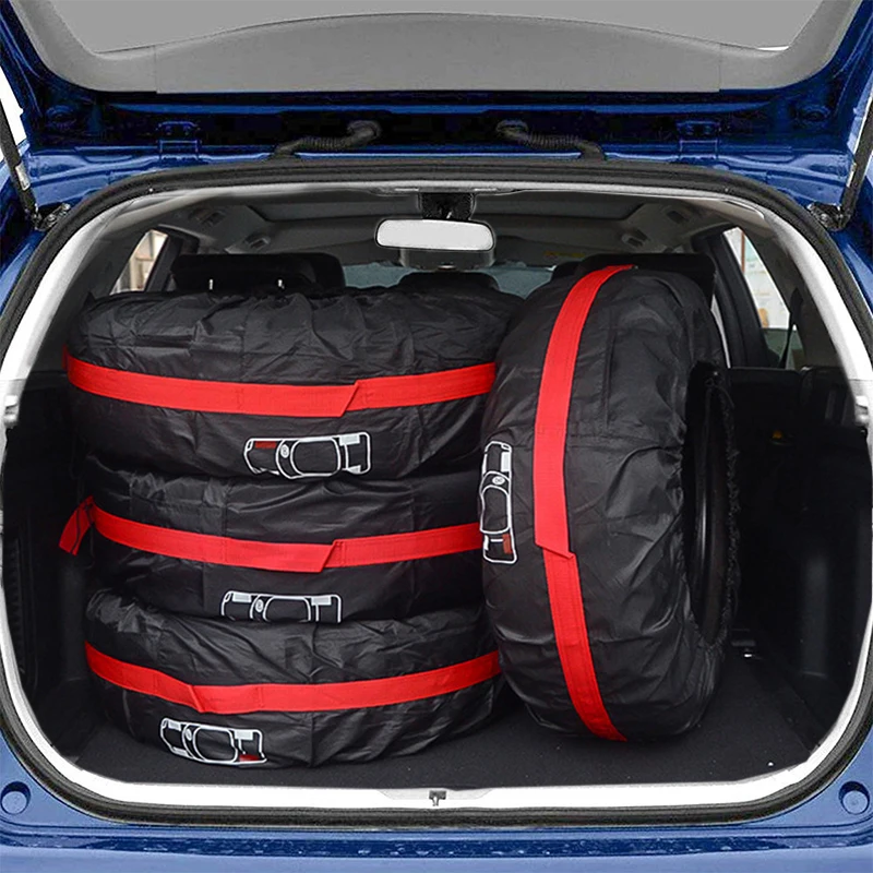 4Pcs/Lot Car Spare Tire Cover Case Polyester Auto Wheel Tires Storage Bags Vehicle Tyre Accessories Dust-proof Protector Styling |