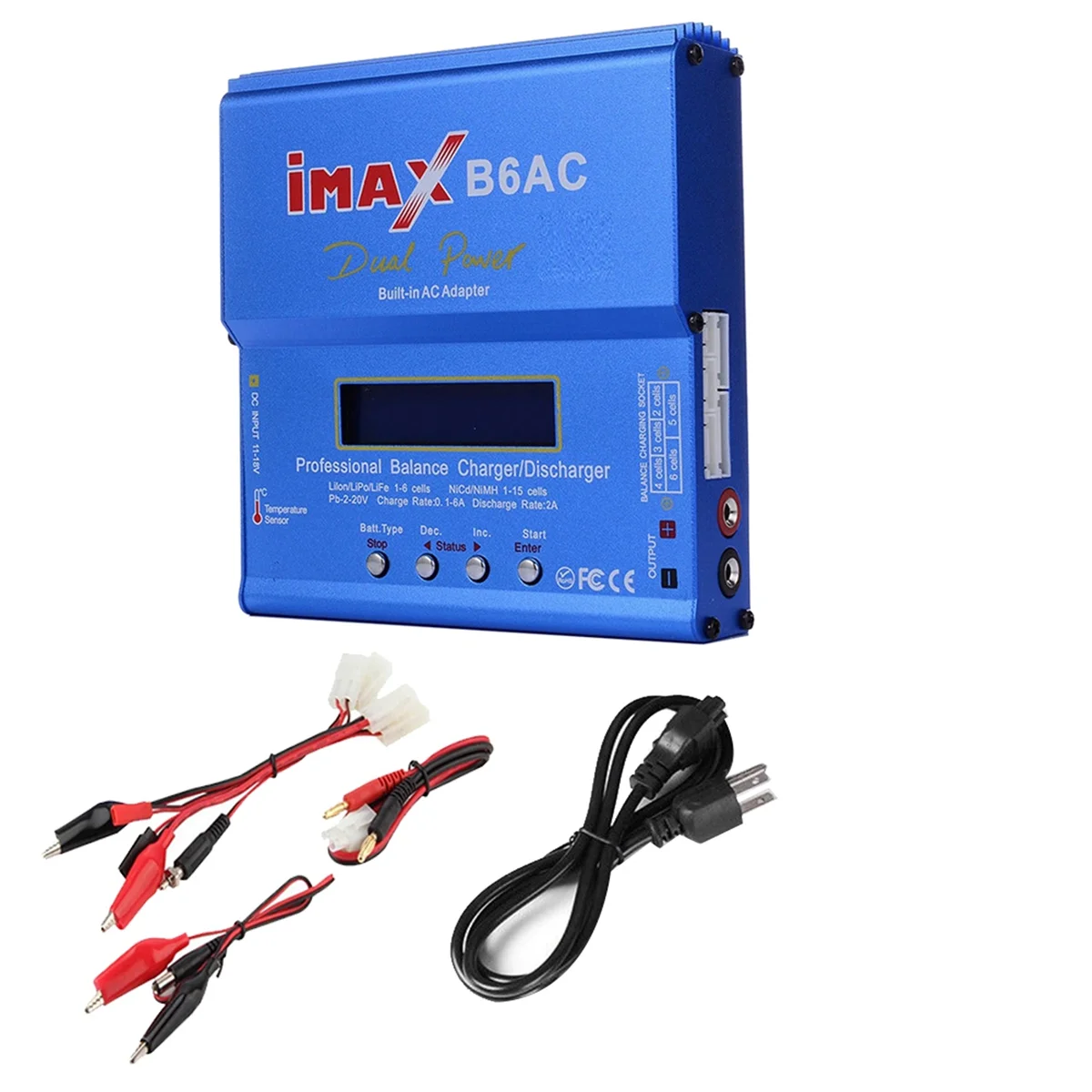 

For IMAX B6AC 80W RC Balance Charger+Tamiya Cable Digital Li-Ion LiFe Nimh Nicd PB Lipo Battery Discharger US Plug