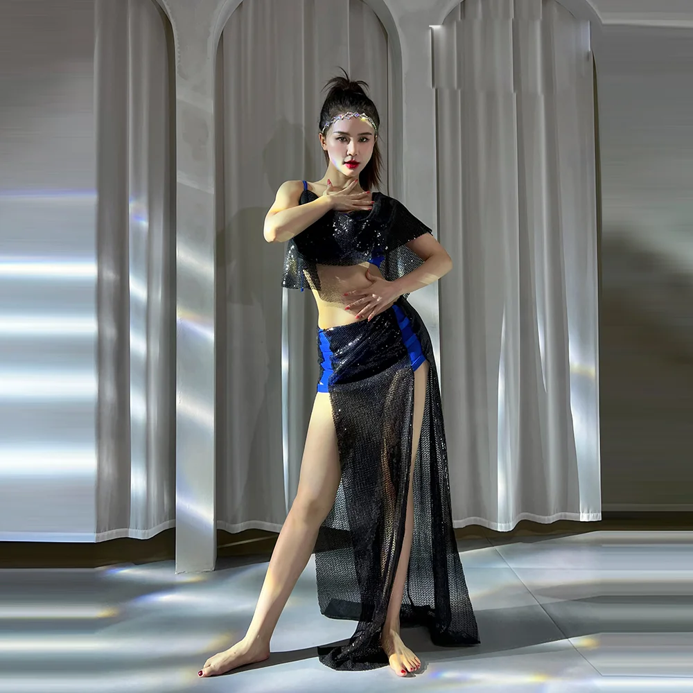 Jupe Sirène Yienate à Paillettes - Écharpe De Hanche Sexy Pour Danse Du Ventre, Carnaval, Plage