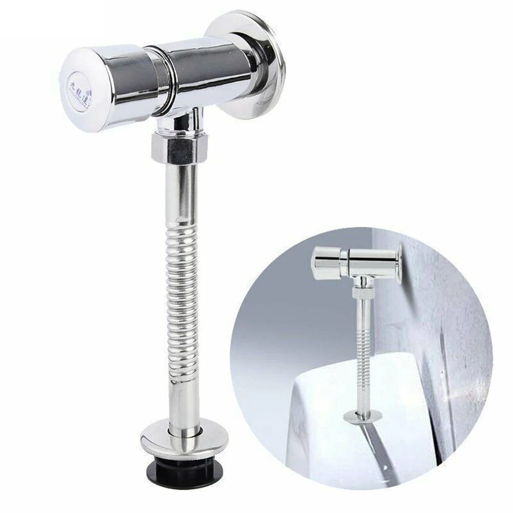 

Urinal Pressure Flush Toilet Urinal Alloy Urinal Flush Valve DN15 Suitable For Families Offices And Hotels Silver