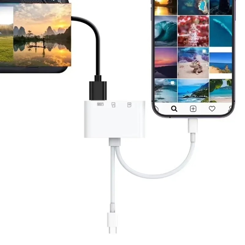 5 in 1 SD 카드 리더 라이트닝/타입 C to USB 3.0/SD/TF 카드 어..