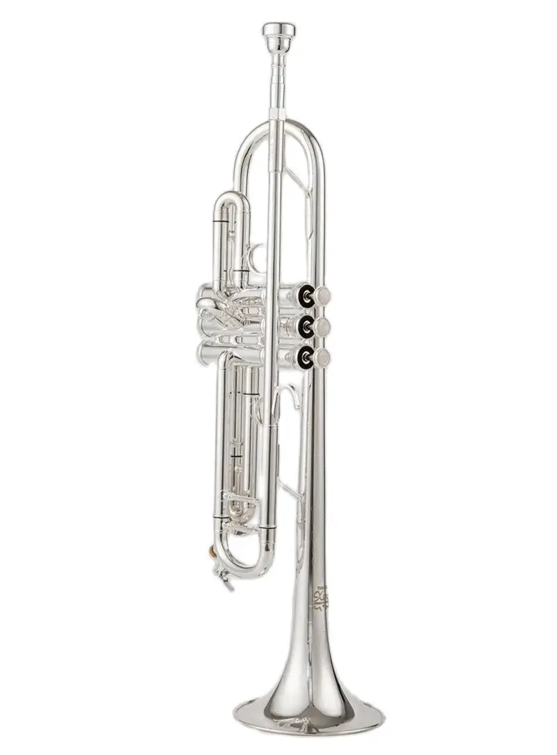 

quality 9335 Bb Trumpet B Flat Brass Silver Plated Professional Trumpet Musical Instruments with Leather Case