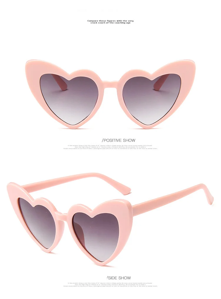 Sunglasses Fashion Versatile Shopping Peach Heart Love Sunglasses Metal Hinge Large Frame Personalized Glasses_voghion.com
