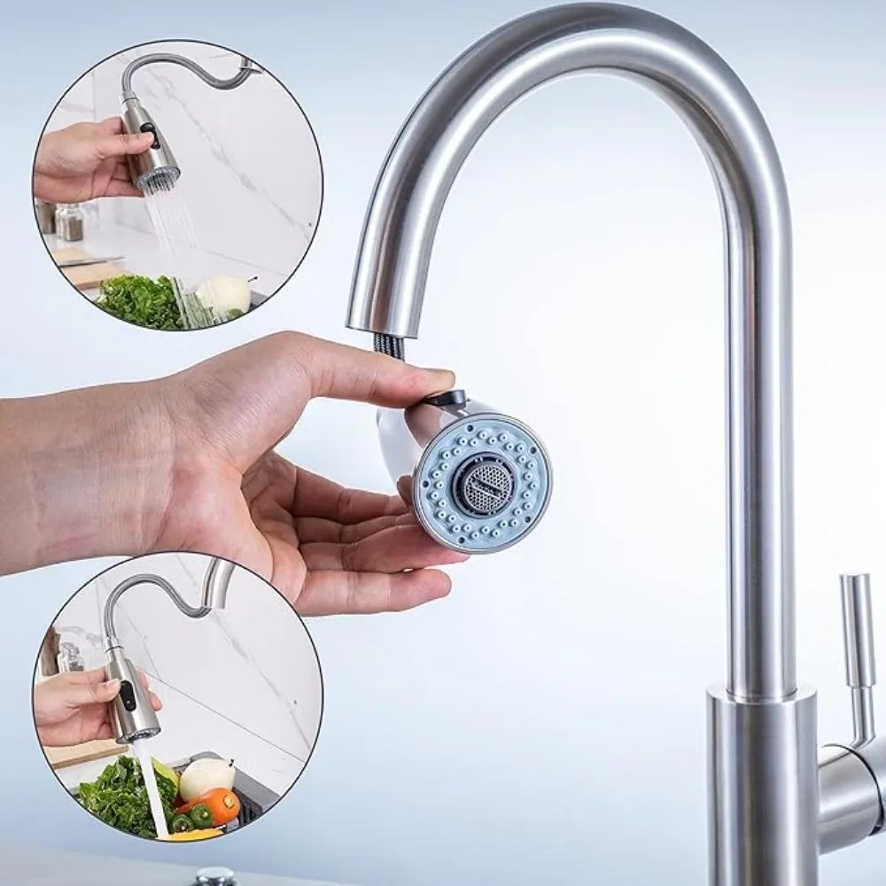 Kitchen Sink Faucet Aerator Spray Head Nozzle Pull-Out 360° Rotation Universal Splash-proof Bathroom Head Bubbler Water Saving 4