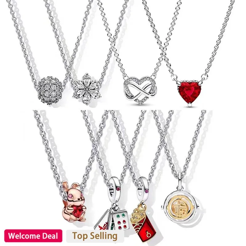 New 925 Sterling Silver Flame Heart Timeless Sparkling Pav é Closet Set Necklace Suitable for Original Charm Fashion DIY Jewelry heart mold silicone jewelry pendant resin mold sparkling flower epoxy mold earring charm mold diy craft
