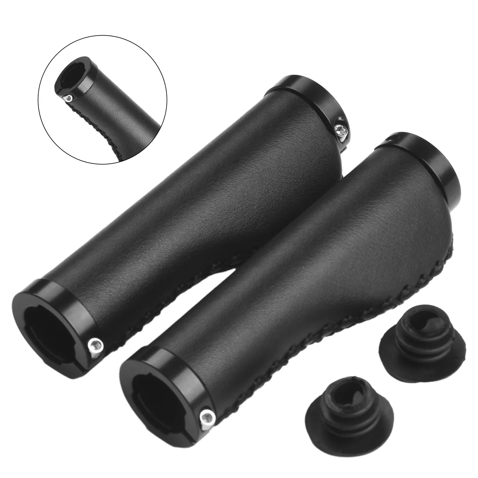 Bicycle Grips Handle Bar Grips Comfortable Grip Easy To Install Leather And Abs MTB Road Mountain Scooter Soft