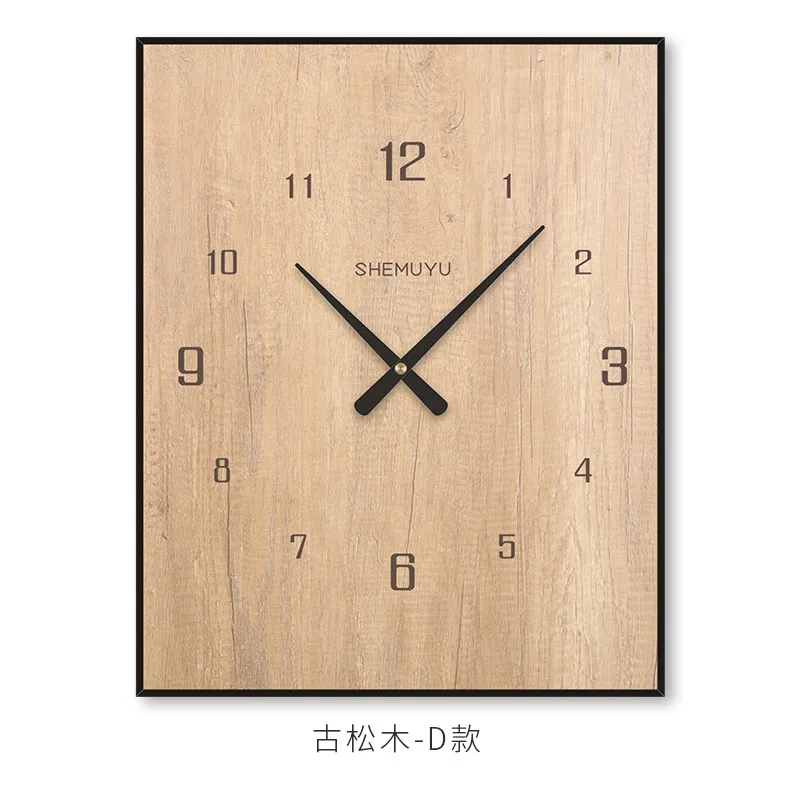 Large Electric Meter Box Wall Clock Wood Square Wall Watch Clocks Color:K;Sheet Size:30X40CM