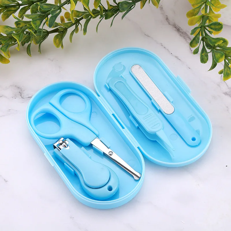 4pcs/set Baby Nail Trimmer Clipper for Children Kids Boy Pink Blue Nail Cutter Scissors Files Care Tools Baby Newborn Care Items