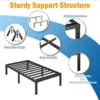 Double bed frame, 14 inch high metal platform bed frame mattress foundation, with steel bar support, noise free, easy toassemble 5
