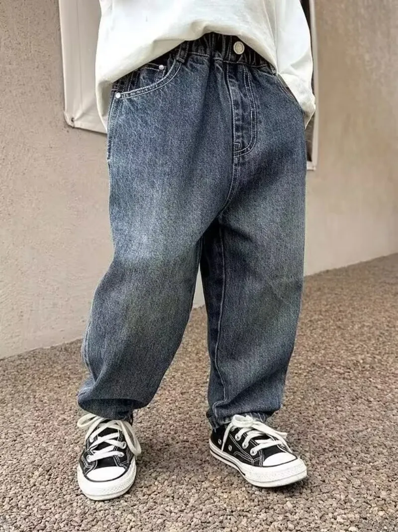 Pantalones vaqueros holgados para niños, pantalones de mezclilla