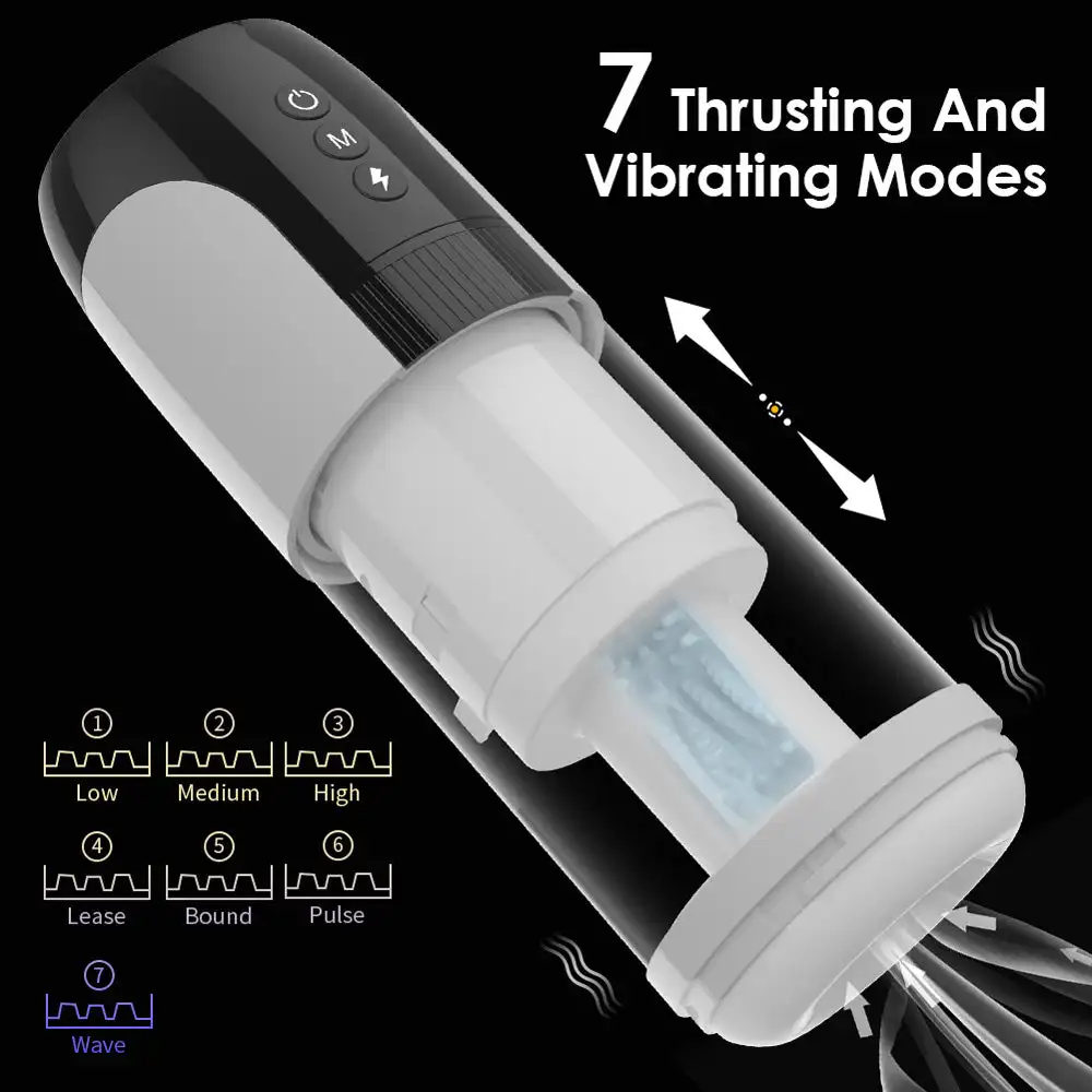 Electric Wearable Telescopic Masturbator Cup For Men Vibration_voghion.com