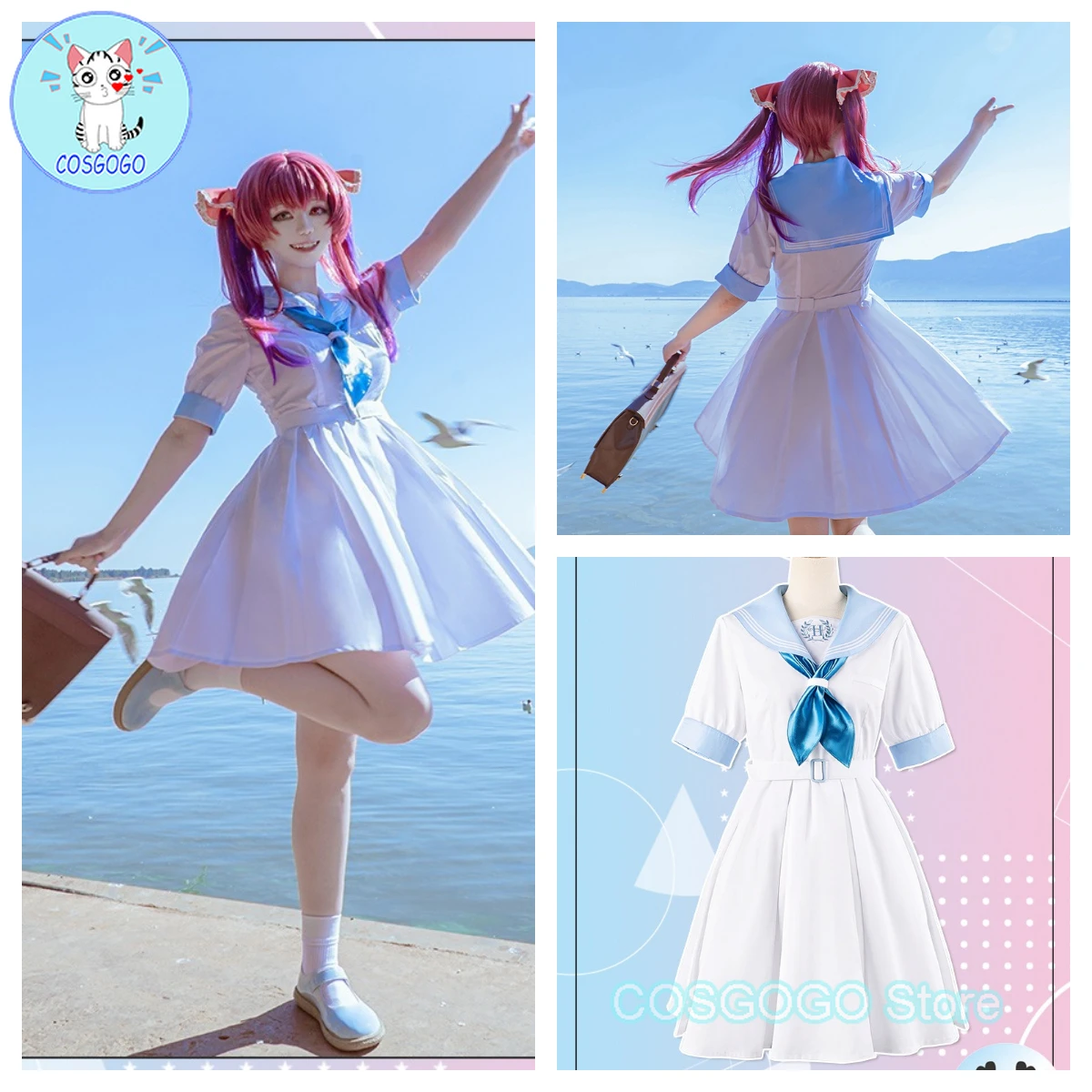 

COSGOGO VTuber Hololive HoneyWorks Tokoyami Towa / Yukihana Lamy Cosplay Costume JK Dress School Uniform Women Lovely Outifts