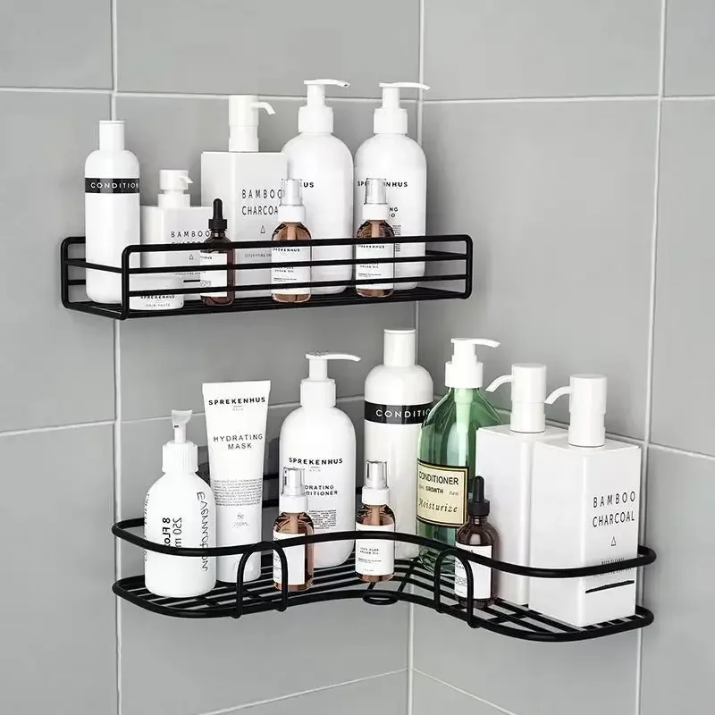 1PCS Non Perforated Bathroom, Bathroom, Triangle Shelf, Wall Mounted Toilet, Bathroom, Washbasin, Storage of Wall Supplies 2