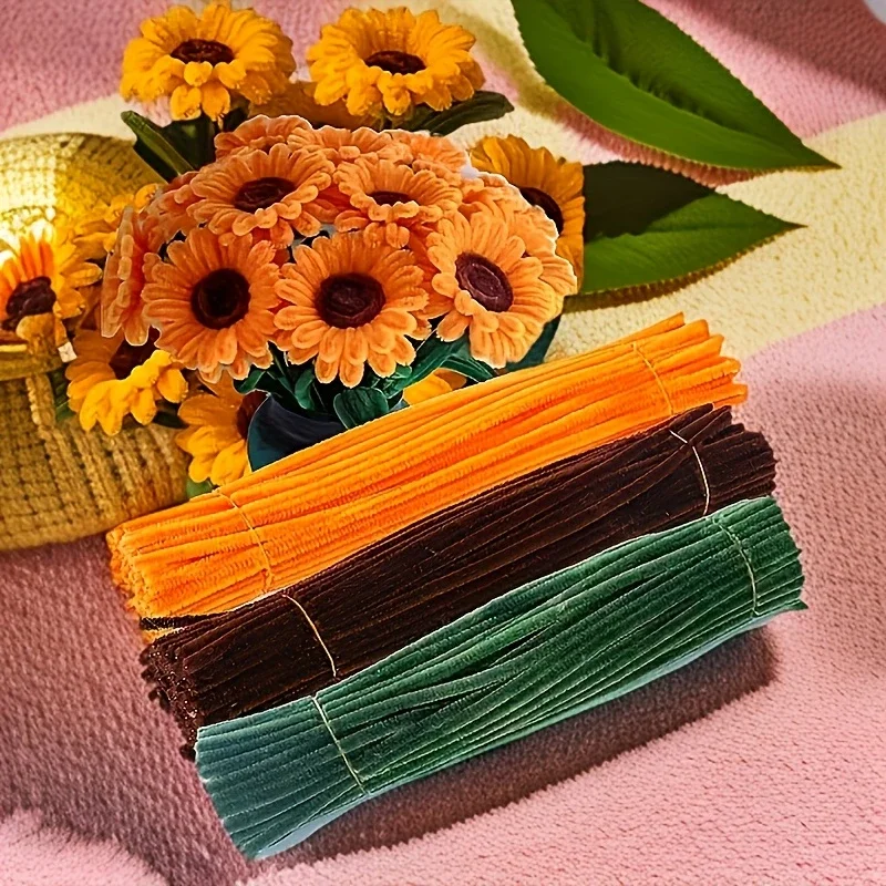 Pipe Cleaners Chenille Stem Craft Flower Supplies 3 Colors Pipe Cleaners Set for DIY Art and Craft Decorations 150/300pcs