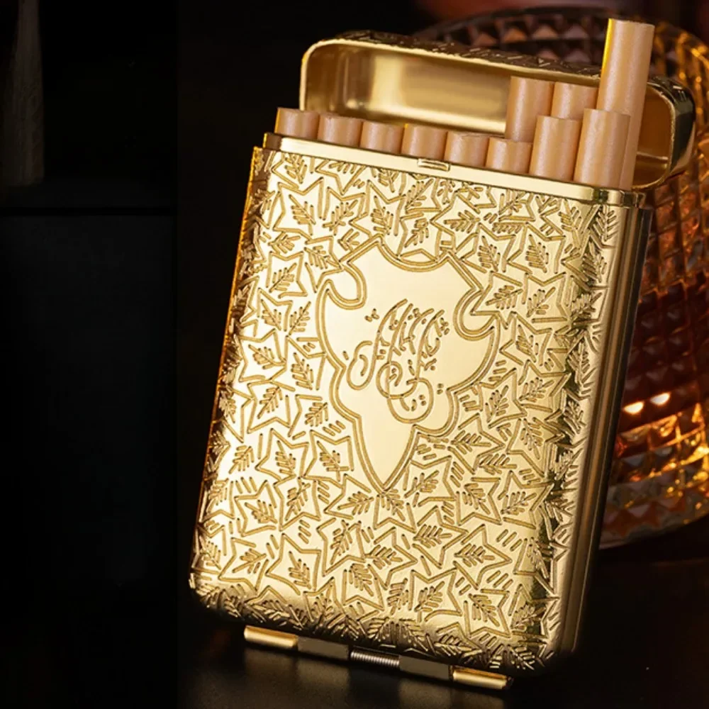 Vintage Engraved Metal Cigarette Case Holder - Elegant Pocket Storage Box Gift