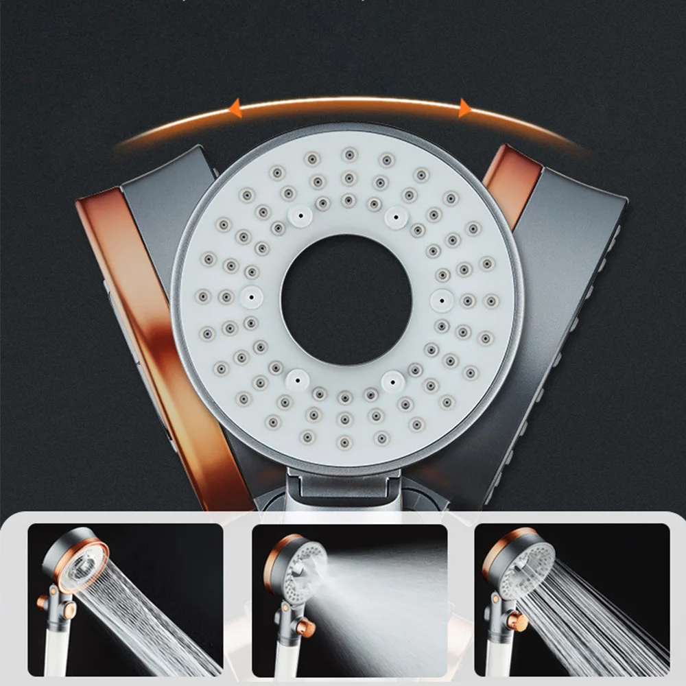 ZhangJi Double Sided Unique Shower Head Bathroom 3 Jettings Water Saving Filtration Round Rainfall Adjustable Nozzle Sprayer shower head filter shower head shower nozzle shower water filter