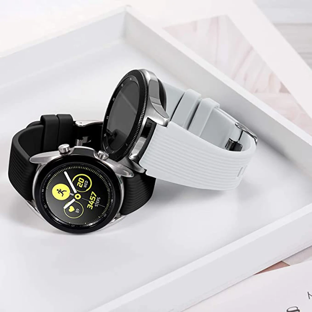 삼성 46mm/갤럭시 Watch3 45mm/기어 S3 프론티어, 화웨이용 스포츠 시계 밴드와 호환되는 20mm 22mm 실리콘 시계 스트랩