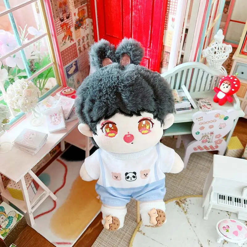 20cm Cute Idol Boy Doll Kawaii Stuffed Soft Cotton Plush Doll with Clothes for Girls Fans Collection Gifts Anime Game Periphery