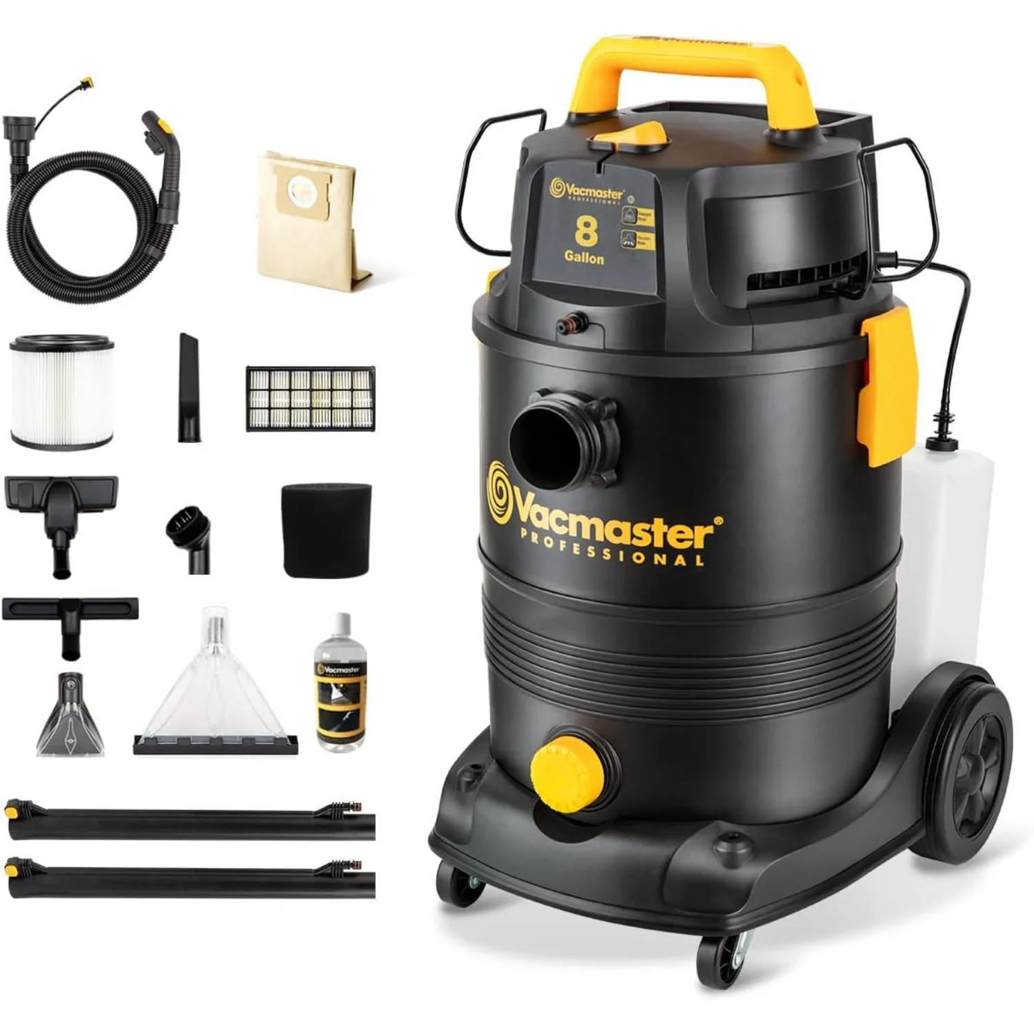 

Vacmaster VK809PWR 0201 8 Gallon 5.5 Peak HP Wet/Dry/Upholstery Shampoo Vacuum Cleaner